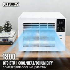 1800 BTU Portable Air Con Unit 550W Cooling Heating Dehumidifier UK Plug