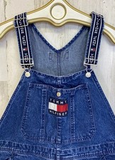 Tommy Hilfiger Jeans Vintage Denim Overalls Logo Straps Y2K Big Patch Oversized