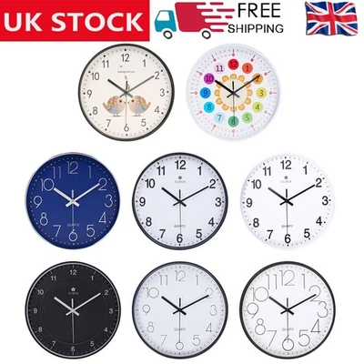DREAM-GARDENSTORE 12" Home Wall Clock Silent Non Ticking Kitchen Clock Quartz Sweep Movement Decor
