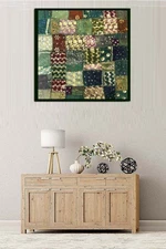 33% Off 40" Green Square Branded Gift Tapestry Wall Hanging Handmade Art Beaded