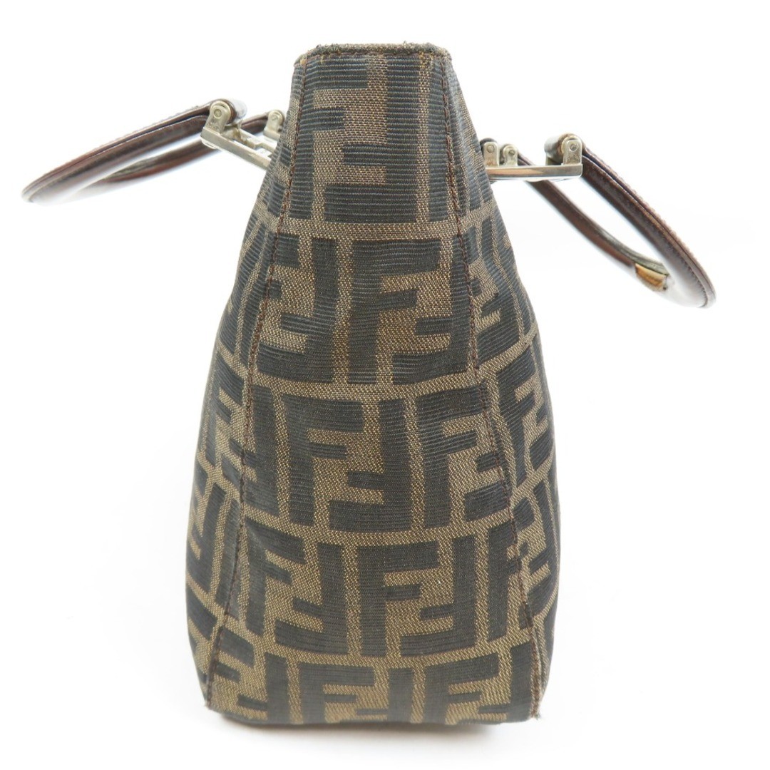 Fendi Zucca-patterned vintage handbag in brown nylon canvas for women Auth thumbnail 4