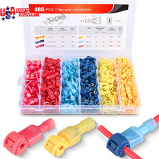480PCS/80 Pairs T-Tap Wire Connectors Self-Stripping Quick Splice Electrical Wir