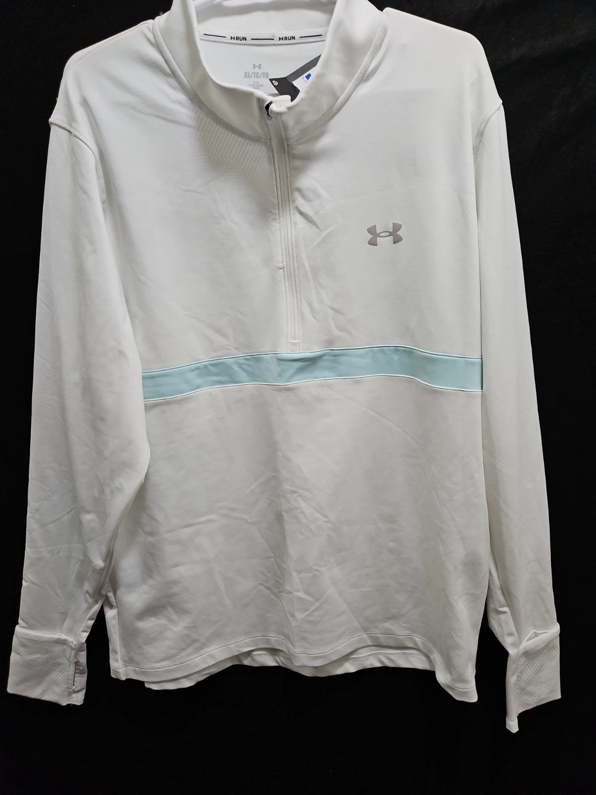 NWT UNDER ARMOUR Men's Infrared UP THE PACE 1/4 Zip Runners Shirt White XL