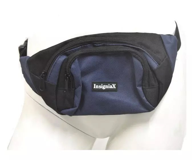 Пояс для денег InsigniaX Travel, поясная сумка, дорожная сумка - Черный/Синий