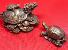 Drachenschildkr&ouml;te mit Gold und Schildkr&ouml;te aus  Messing-Kupfer liefert 2 St&uuml;ck