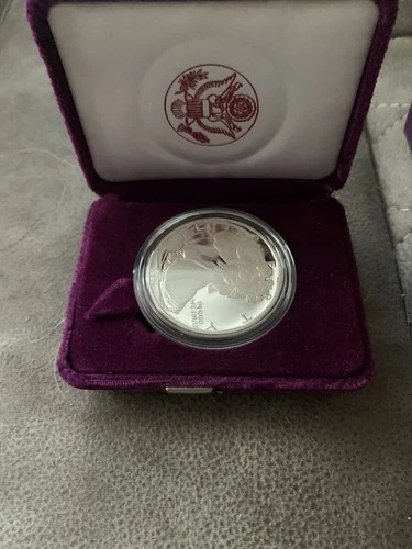 1990-S Proof American Silver Eagle 1 oz .99 with Original Box & COA OGP