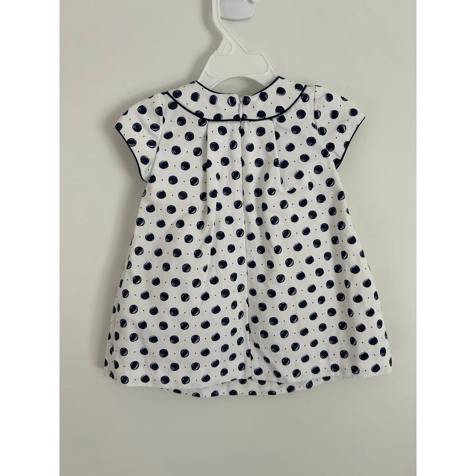 Vestido Mayoral Bebé Niña Blanco y Azul Marino Lunares - 12 Meses Foto 3 de 4