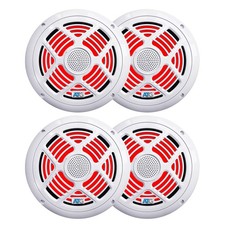 8 Inch White RGB LED Marine Speakers 2 Pair ATG8MRGB-W