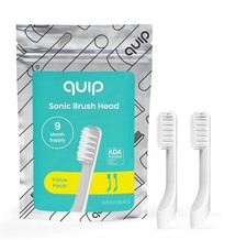 Quip Sonic Toothbrush Replacement Heads for Adults - 2 Pack Soft Bristles