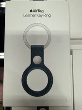 Lot 4 Units , Genuine Apple AirTag Leather Key Ring - Baltic Blue , NEW