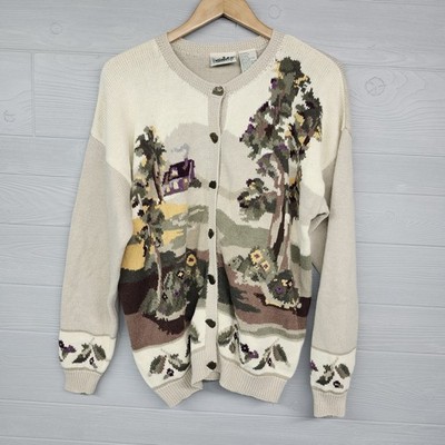 Vintage Northern Reflections Cottagecore Cardigan Sweater Womens Size Large