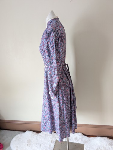 Vintage Gunne Sax Cottage Dress 7 Flower Print Purple Prairie Romantic Midi - Picture 17 of 17