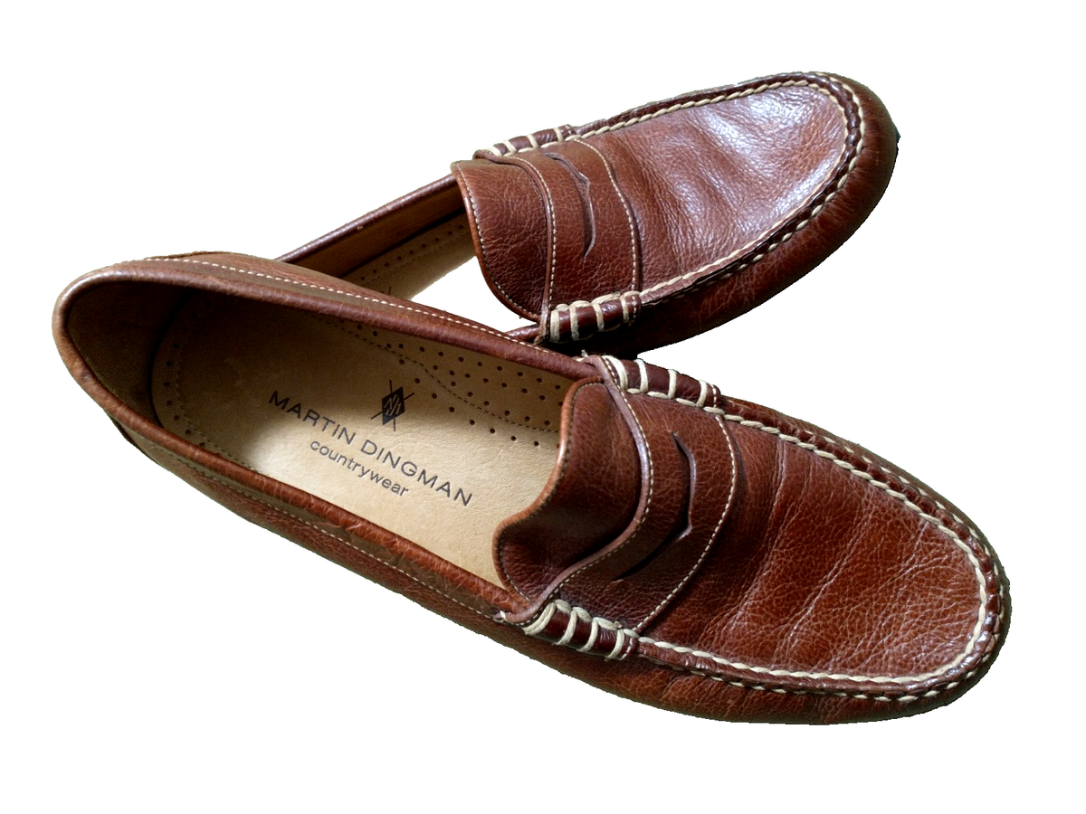 Stylish Martin Dingman Brown Leather Loafers Men\'s Size 9 Martin Dingman Men main image 4