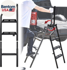 42" Foldable and 360 Rotatable Tailgate Ladder with Handrail for Pickup Truck,
