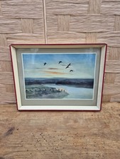 Framed Vintage Peter Scott Print "Curless Crossing The Estuary"