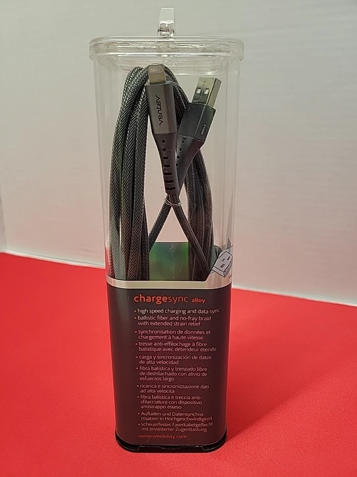 Ventev (10-Ft) ChargeSync USB-A to 8-Pin Alloy Cable - Steel Gray - Image 2 of 4