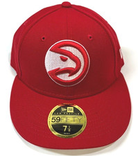 Atlanta Hawks NBA NE Red Circle "Low  Profile" Fitted Hat~Red/White
