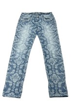 Grace in LA Jeans Womens 27 Blue Skinny Denim Paisley Embellished Floral Print
