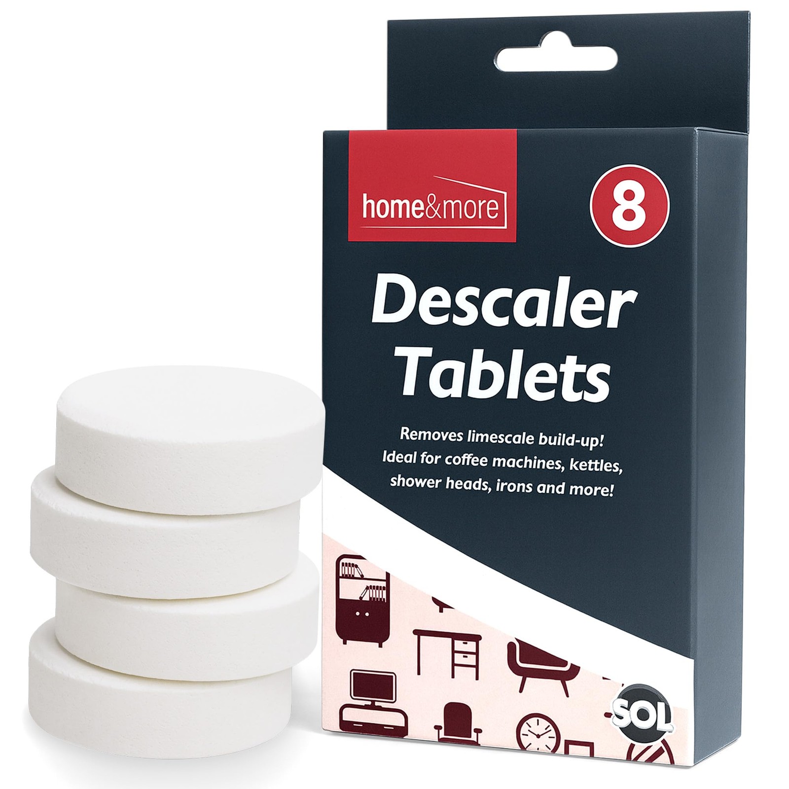 SOL Kettle Descaler Tablets Limescale Remover for 8 count (Pack of 1)