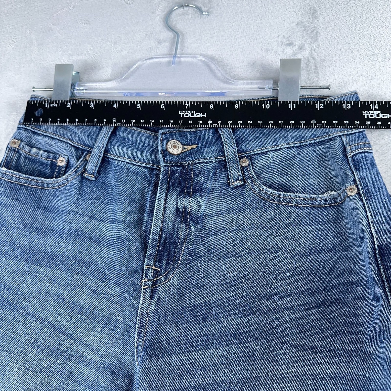 Peace Love Eco by Rewash Jeans High Rise Straight Legs Denim Womens Blue SZ 1/25