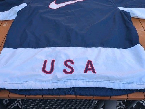 Vintage 90s Nike USA Soccer Nylon Lined Windbreaker Jacket Made In USA - Picture 3 of 11