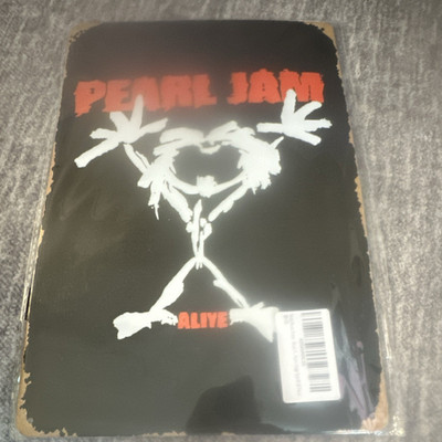 Pearl Jam Alive Metal Wall Sign, Music Theme Rectangle Plaque