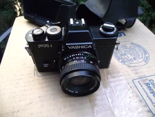 vintage black Yashica FR-I 35mm camera 50mm ML F1.2 lens & case