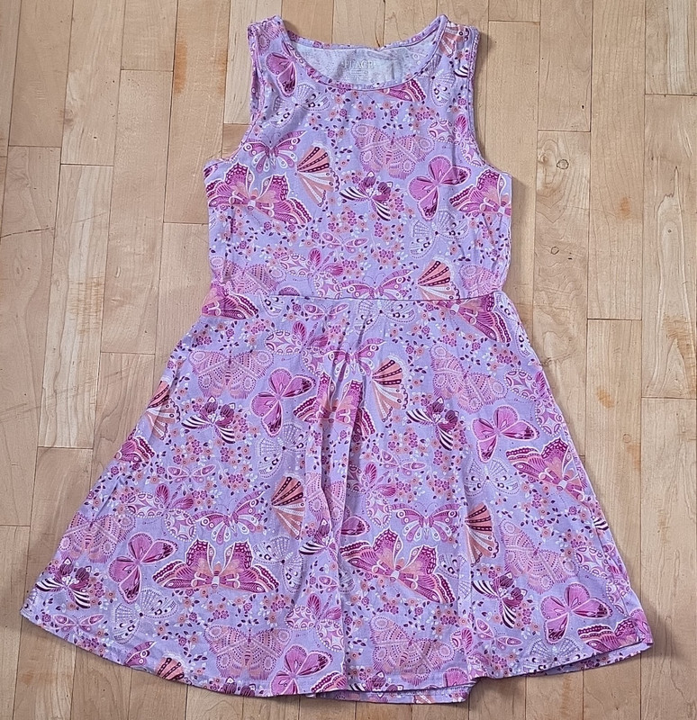 Place Girls Purple Butterfly Knit Fit & Flare Sleeveless Dress L 10/12