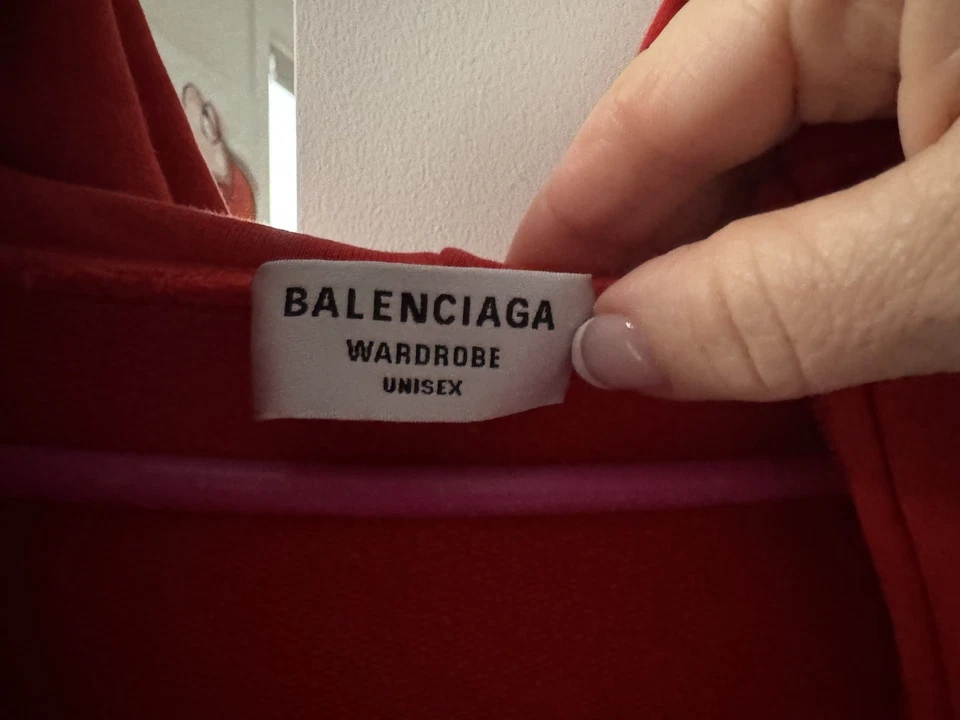 Sudadera con Capucha Balenciaga Roja Genuina Damas Mini Cremallera Perfecto Estado Talla M Foto 4 de 4
