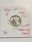1941 D UNC+++ BRILLIANT FULL SPLIT BANDS 90% SILVER MERCURY DIME
