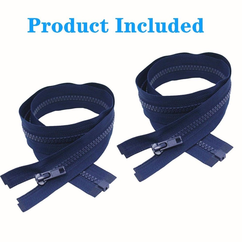 MebuZip #5 Separating Jacket Zippers - 31 Inch Length, Resin Plastic, 2-Pack Navy Blue For Sewing Coats - View #4