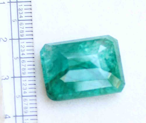 22.30 Ct Natural Octagon Cut Brazilian Green Emerald Loose Gemstone - Picture 3 of 5