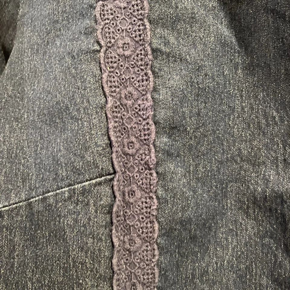 Chaqueta Denim Glory Desteñida Mujer XL Azul Blazer Atrapasueños Elastizada Bordada Foto 4 de 4