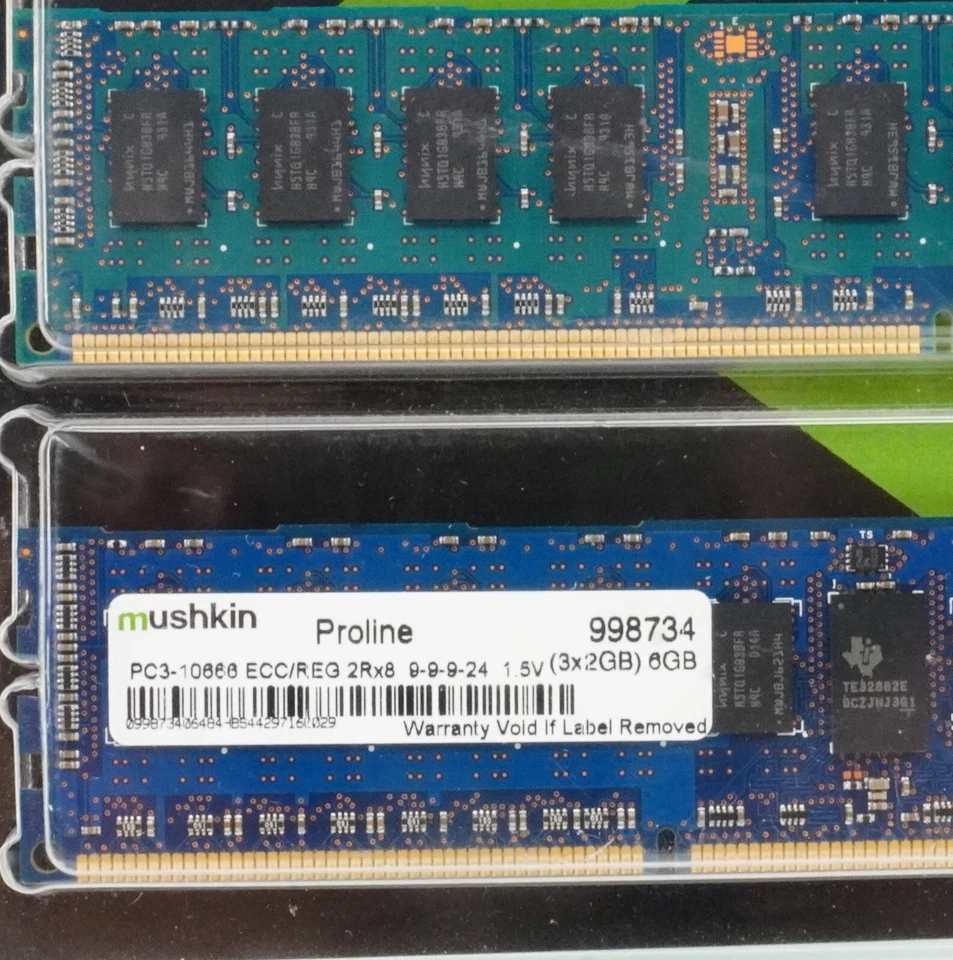 6GB Mushkin Proline (2GBx3) PC3-10666 ECC/REG 2RX8 Ram Memory 998734 - Image 3 of 4