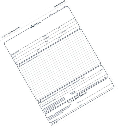 NC3819 Contractor Proposal Form, 3-Part Carbonless, 8 1/2 X 11 7/16, 50 Forms - Picture 4 of 12