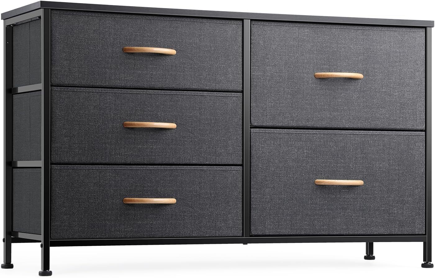 5-Drawer Bedroom Dresser with Spacious Storage and Drawer Organizer for Clutter-Free Bedroom Organization-image