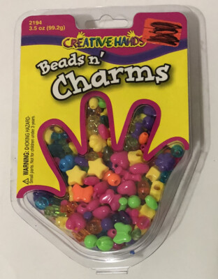 Vintage 1996 Creative Hands Beads n' Charms Girls Bead Set