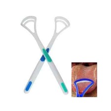 Tongue Scraper Oral Dental Care Plastic Bad Breath Tongue Cleaner Brush Set of 2