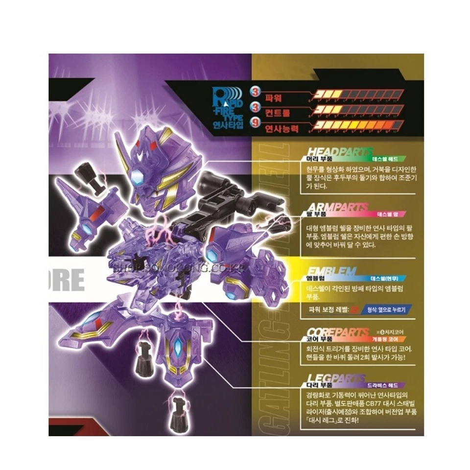 TAKARA TOMY CROSS FIGHT B-DAMAN 2 STARTER GATLING DEATHHELL COREA Ver Foto 2 de 4