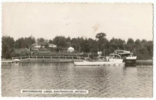 Manitowaning Ontario Canada ~ Lodge & Boat Dock RPPC Real Photo Postcard 1950's