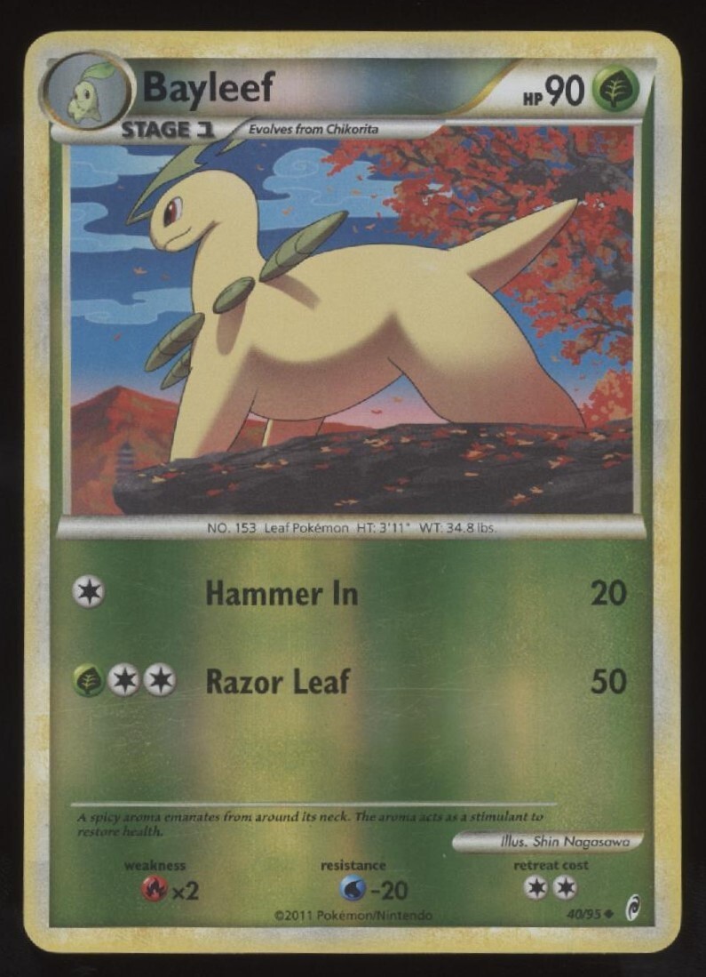 Bayleef Reverse Holo Pokemon Card 40/95 Call of Legends Set EXCELLENT