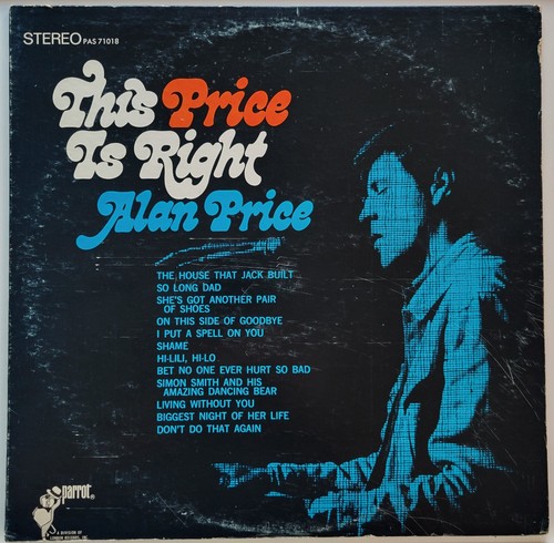 Alan Price (Keyboardist for the Animals) The Price Is Right 33rpm LP NM-