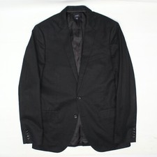 J Crew Ludlow Mens Sport Coat 40L Solid Navy Blue Cotton Crespi Cloth Blazer