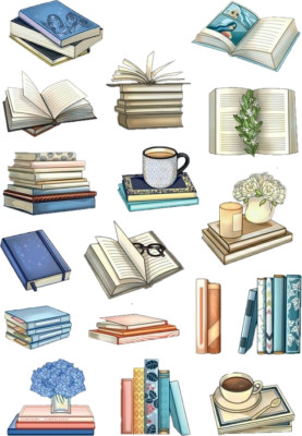 Buch Bibliothek Tortenaufleger Party Deko essbar Geburtstag Cupcake Aufsteller Geschenk