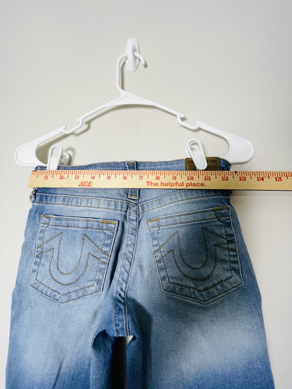 TRUE RELIGION WOMENS GENO SHORTS 12 Blue Cut Off Coupe Artsy Outdoorsy Bermuda thumbnail 3