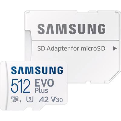 Samsung EVO Plus 512 GB microSDXC (2024), Speicherkarte, weiß