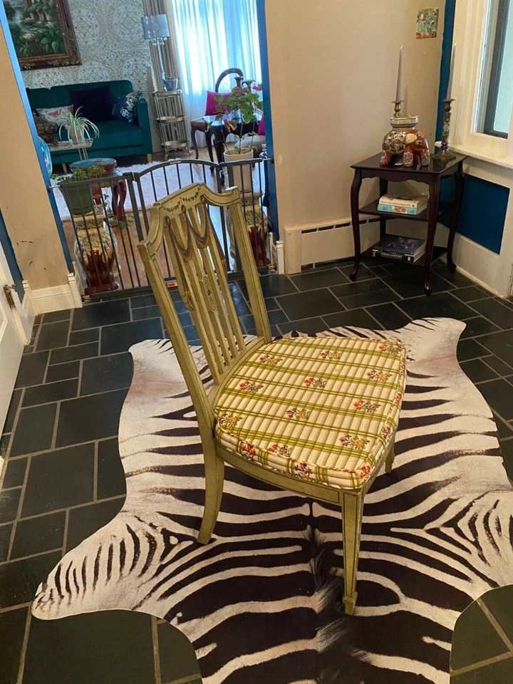 Старинный стул, стиль Адамса, ручной росписи тростниковый стул, оригинальная подушка! 1920-е годы. - Изображение 4 из 4