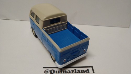 Welly Volkswagen T1 double cab pickup bleu (Cart) - Imagen 3 de 4