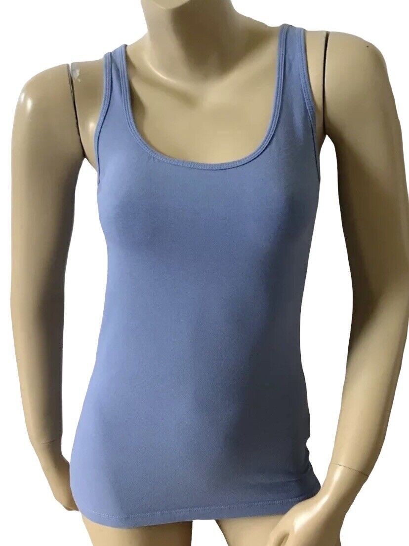 PRIMARK Womens Size US 6 UK 10 Blue Sleeveless Stretch Vest Tank Top Shirt