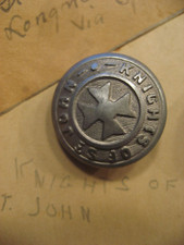 Antique Knights of St. John MC Lilley & Co. Columbus Ohio Button